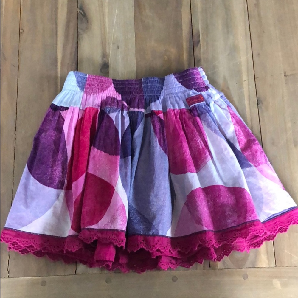 Catimini reversible skirt purple colors eyelet